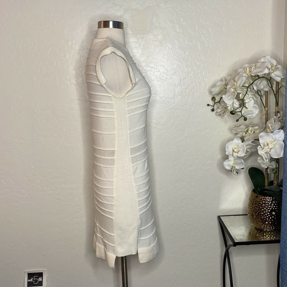 Hakaan Intermix Womens Ivory Wool Bodycon Dress 8 - Picture 2 of 7